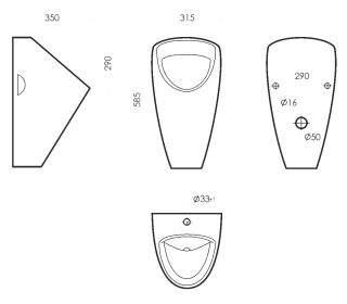 Писсуар Sanita luxe Long PS/Long/Mech/WHT.G/S1 белый